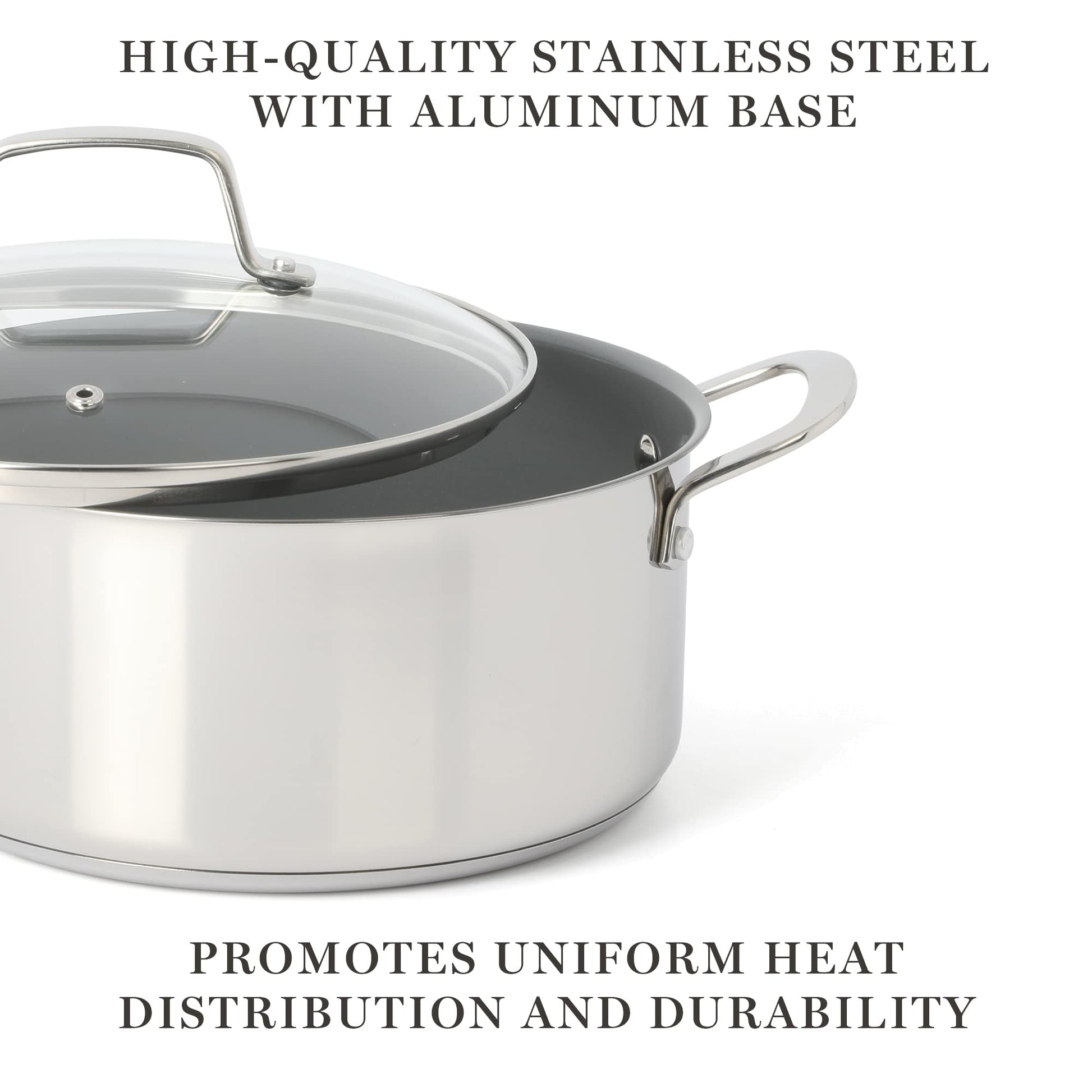 Juego de Utensilios de Cocina Martha Stewart Acero Inoxidable Cerámica Antiadhereente