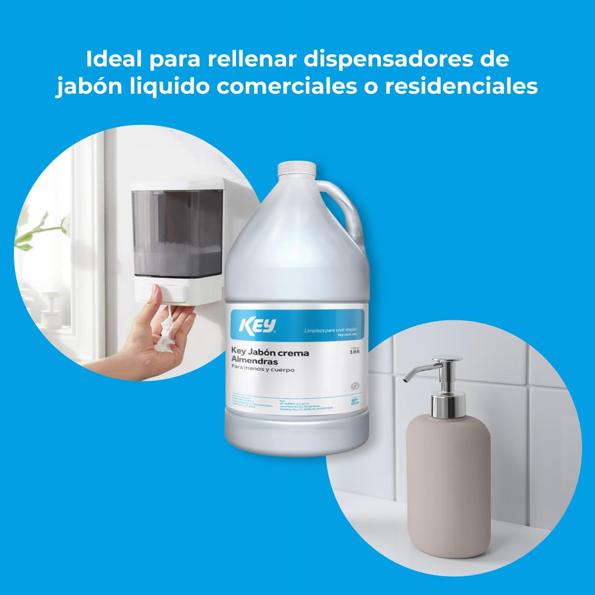 Jabón En Crema Almendras Para Manos Y Cuerpo Key 4 Lt