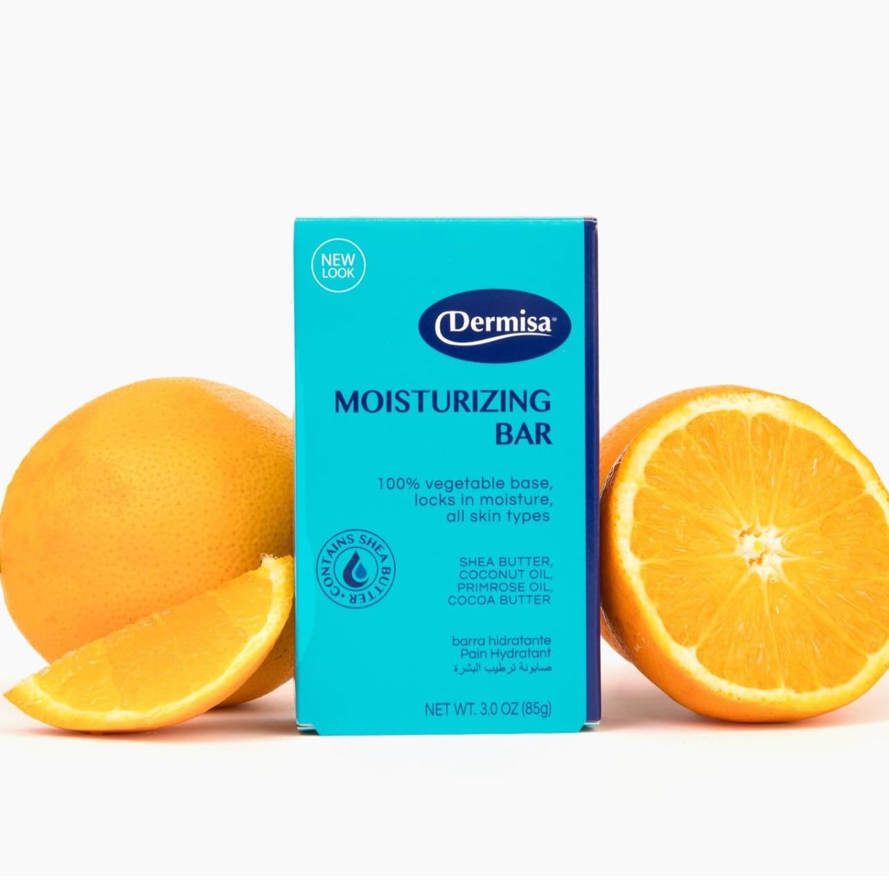 DERMISA BARRA DE JABON HIDRATANTE CON MANTECA DE KARITE Y CACAO, Y ACEITE DE COCO Y DE ONAGRA 85GR 3 PIEZAS