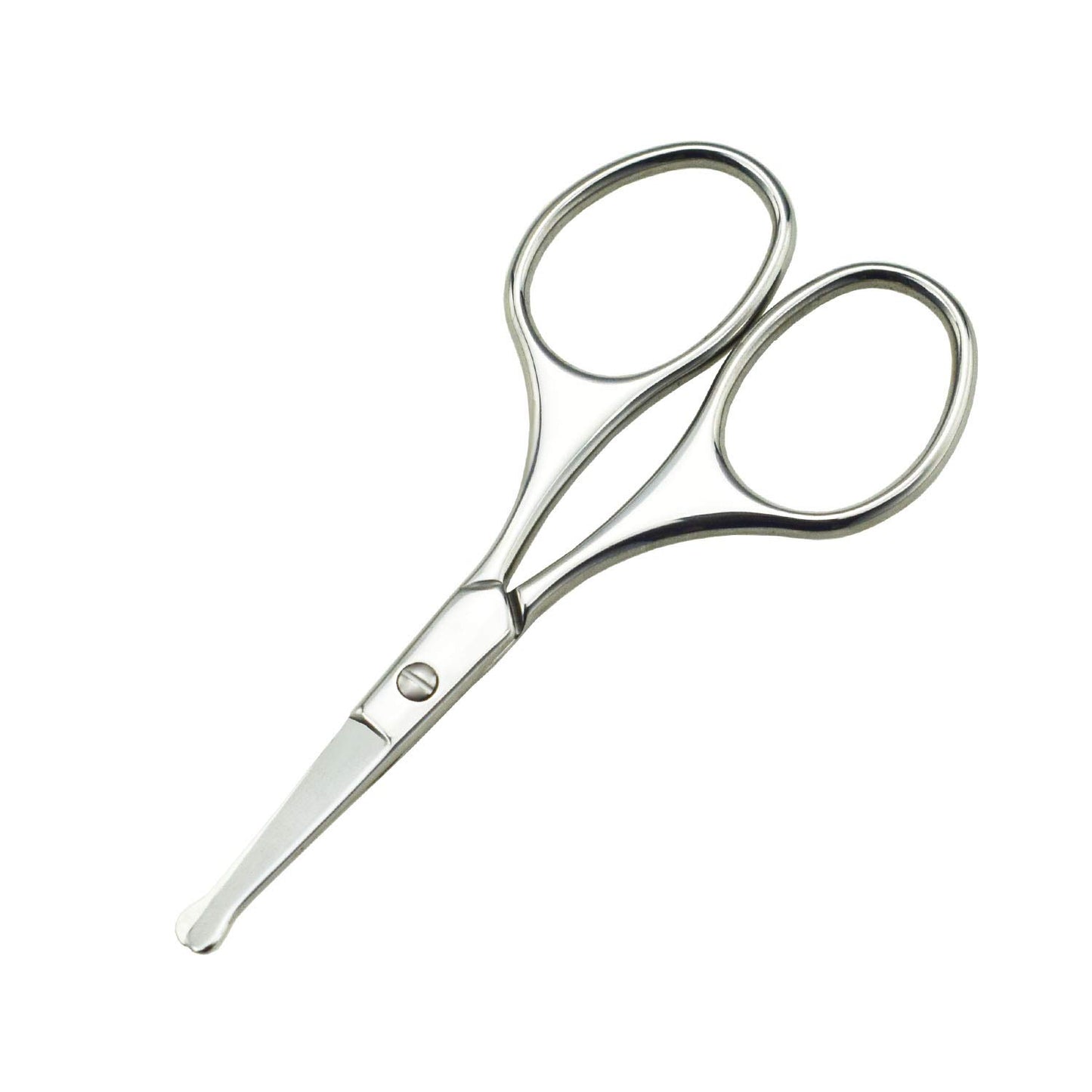 Motanar - Tijeras de punta redonda para orejas de cejas, barba, bigote y barba, multiusos, redondas, para cuidado del cabello, para hombres, mujeres y bebés (cabeza de seguridad plateada)