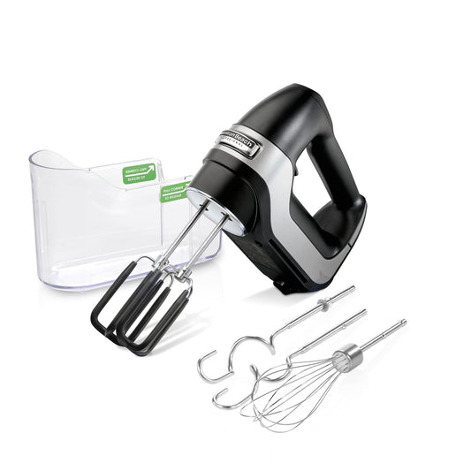 Hamilton Beach 62655 - Batidora (Batidora de mano, Negro, Acero inoxidable, Batir, Mezcla, Mezcla, DC, QuickBurstTM, Soft ScrapeTM, KitchenAid®f, 221 mm)