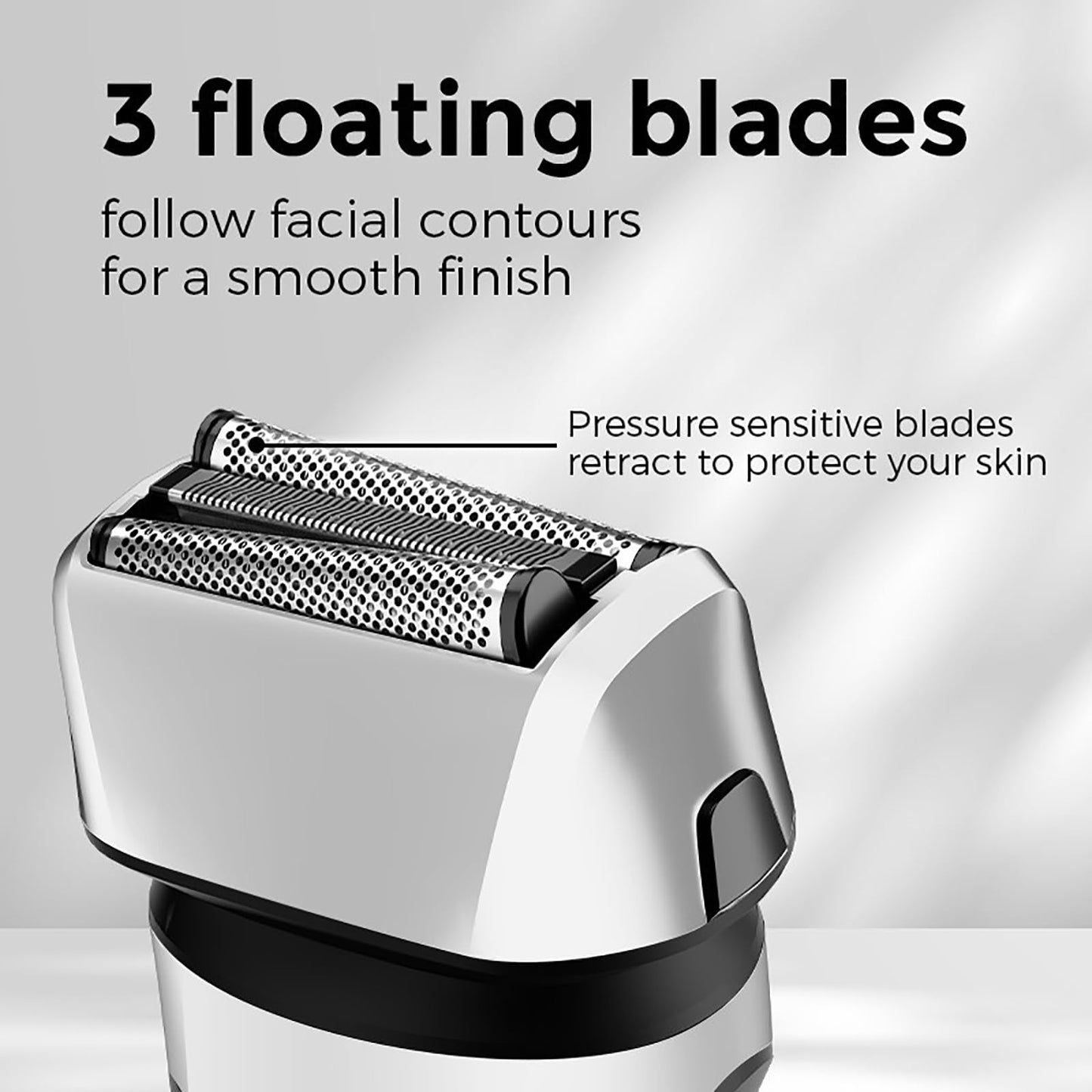 Famhnto Afeitadora Eléctrica de Láminas para Hombre, Recargable E Inalámbrica, con Cuchilla Desplegable para Patillas, para Uso En Seco Y Húmedo, Color Plateado