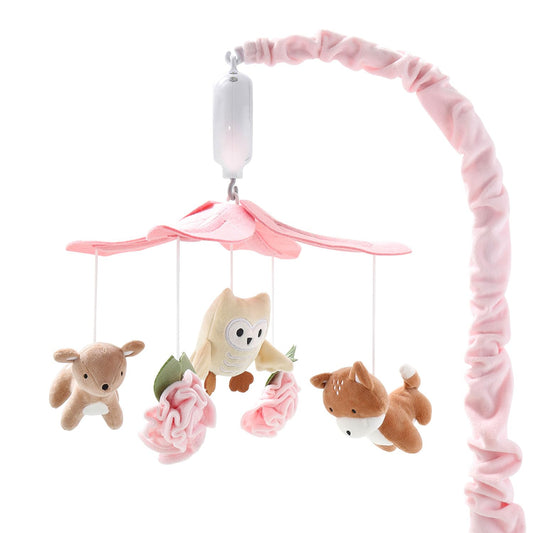 Móvil de Cuna The Peanutshell Rosa y Blanco con Canciones de Cuna para Niñas