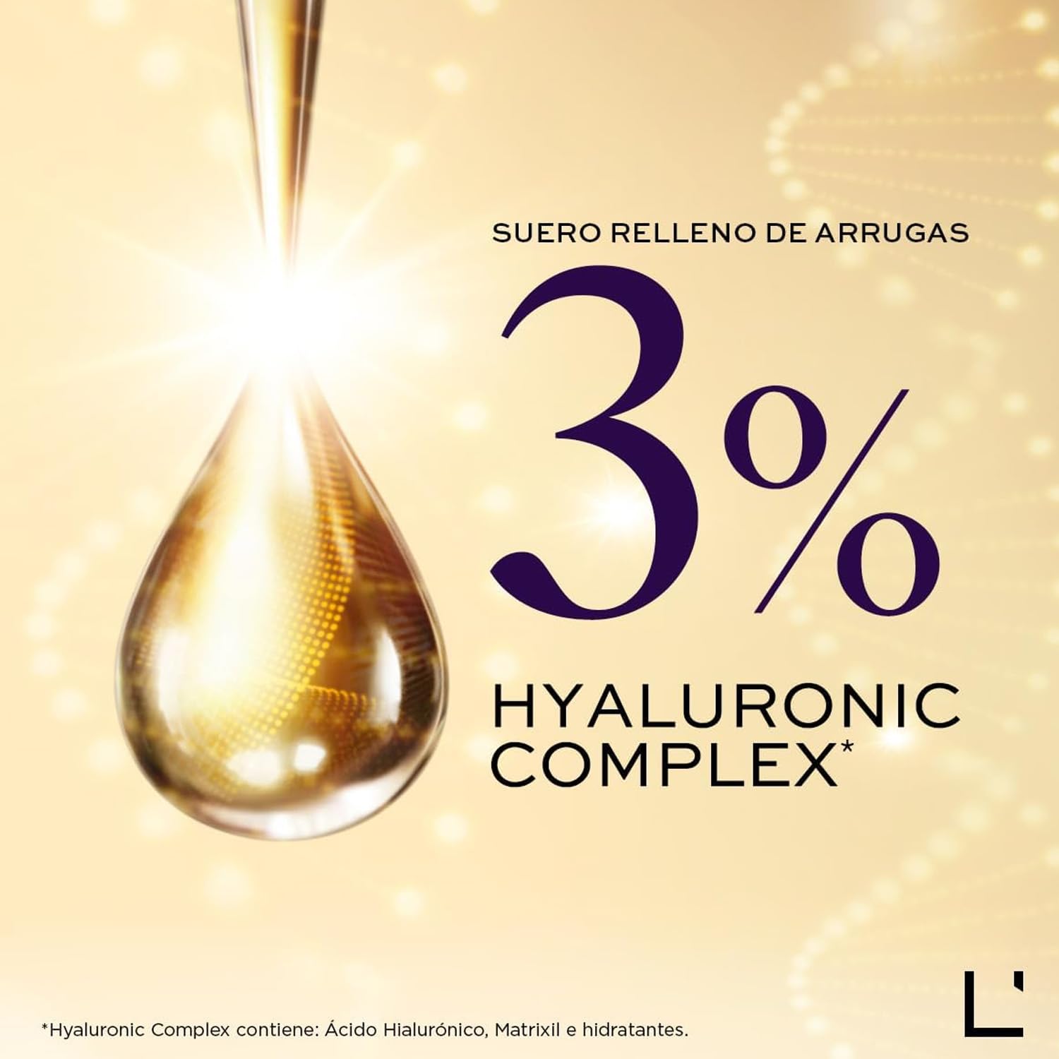 L'BEL - Concentré Sérum Facial 3% Complejo Ácido Hialurónico 30 ml, Efecto Relleno de Arrugas, Suero Facial Hidratante Intensivo, Piel Rejuvenecida y Más Lisa, para Mujeres desde 30 Años