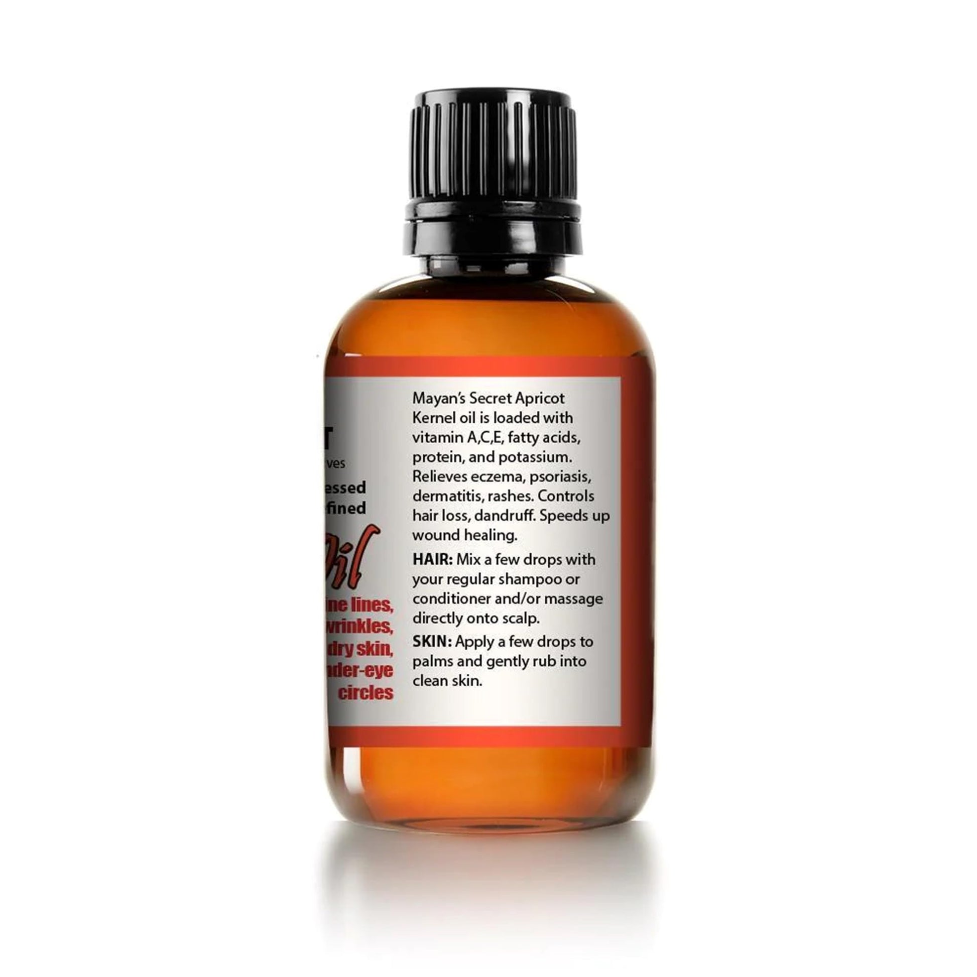 Apricot Kernel Oil 100% pure & Natural Cold Pressed, Unrefined in Amber Glass Bottle w/Glass Eyedropper for Easy Application 4oz