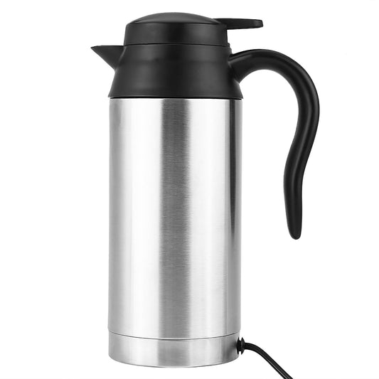 Hervidor Eléctrico para Coche, 750ml 12V, Taza de Calefacción de Acero Inoxidable para Coche, Termos de Viaje Eléctricos, Taza de Calefacción Portátil para Coche, Taza Eléctrica
