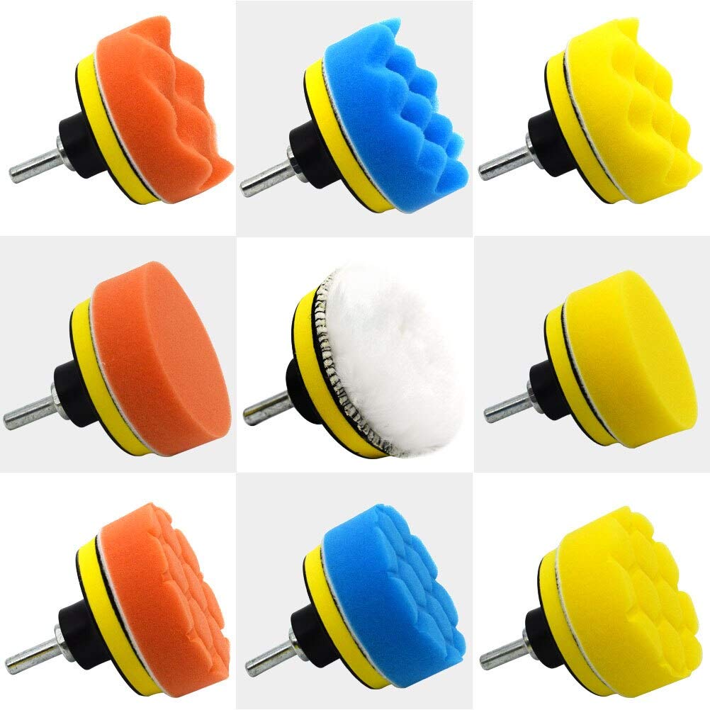 Juego de Almohadillas Pulidoras Kit Esponja Lana Espuma Automóvil Camioneta Universal 31 Piezas