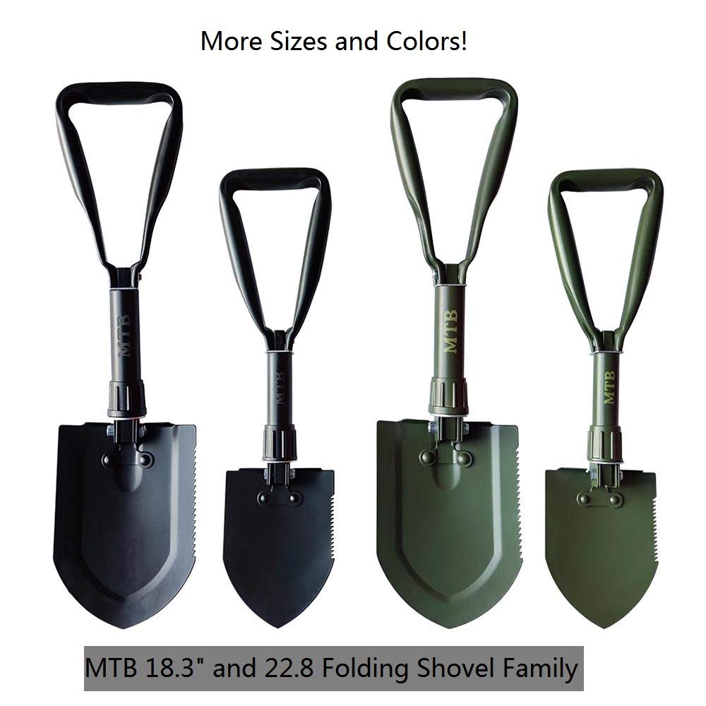 Pala Plegable Militar Verde con Sierra de Madera y Funda Táctica