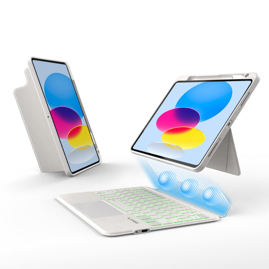 Funda para Teclado iPad EIP Magnetix 11ª/10ª Generación con Soporte Ajustable y Luz de 7 Colores