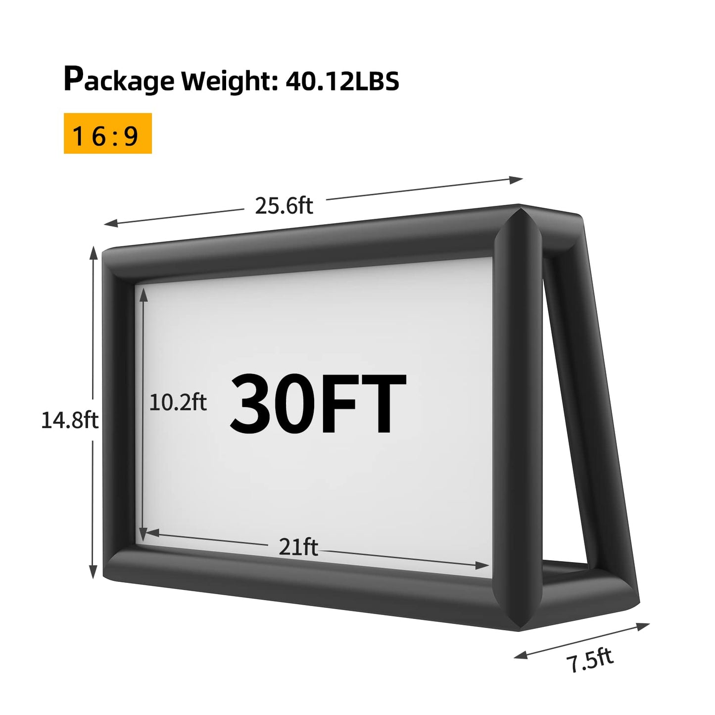 visualización inflable para exteriores de 30 pies con soplador de aire, visualización extragrande para proyector de aire última intervensión, noches de cine en casa, patio, piscina, barbacoa, fiesta