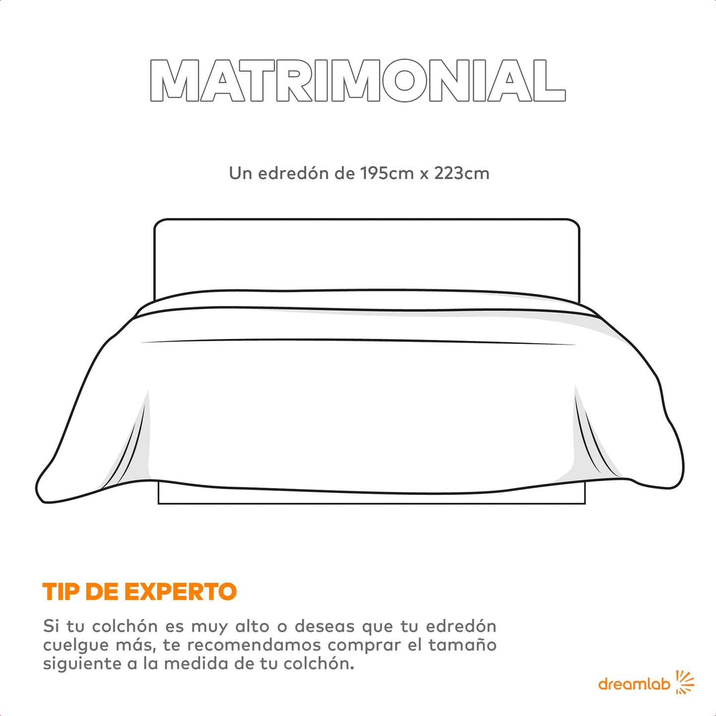 Edredón Dreamlab Azul Jaspeado Hipoalergénico para Toda Estación Matrimonial