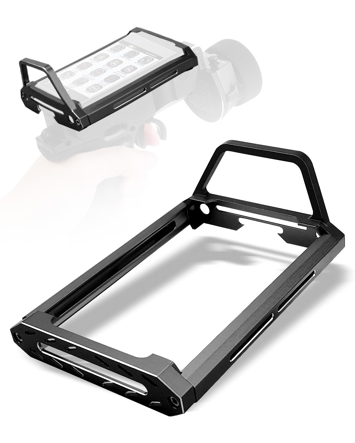 Marco Protector de Transmisor Flysky Negro de Aleación de Aluminio para Coche RC