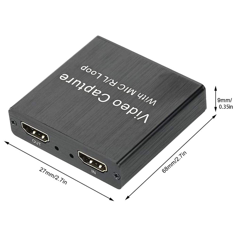 CARYWON Capturadora de Video HDMI, 4K HDMI a USB 3.0 Convertidor Video, Tarjeta de Captura de Video 1080P @ 60Hz con Entrada de Micrófono de 3.5 mm para Windows/Linux/OBS Grabación de Enseñanza
