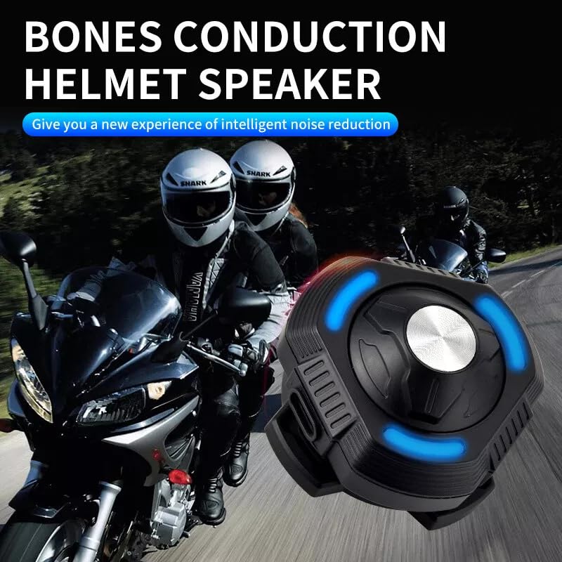 Casco de Motocicleta WXWBFAO Verde con Conducción Ósea y Altavoz Bluetooth Impermeable