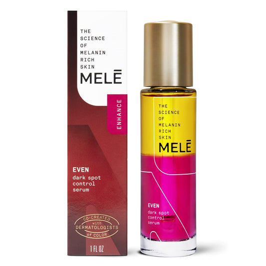 Mele Incluso las manchas oscuras reducen visiblemente las manchas oscuras, el tono desigual y los signos del suero de control del envejecimiento con niacinamida, vitamina E y Pro-Retinol 1 onza
