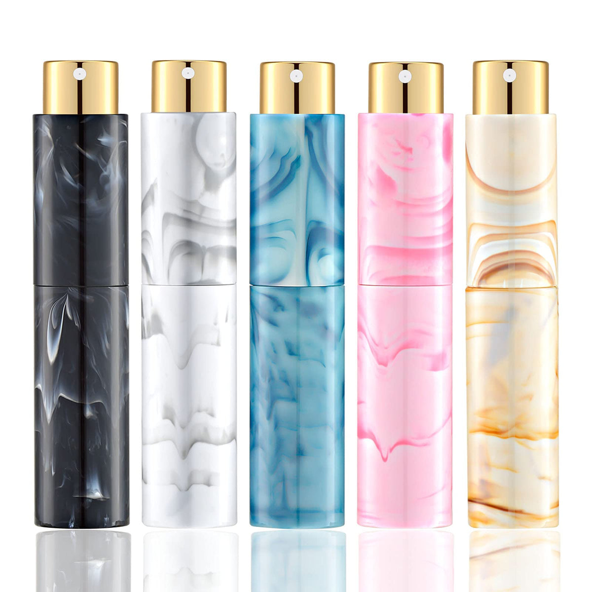 Lil Ray Mini atomizador de perfume portátil, botella pequeña recargable para viajes, pulverizador de colonia de bolsillo aspiradora, Marble Pattern, 10 ml