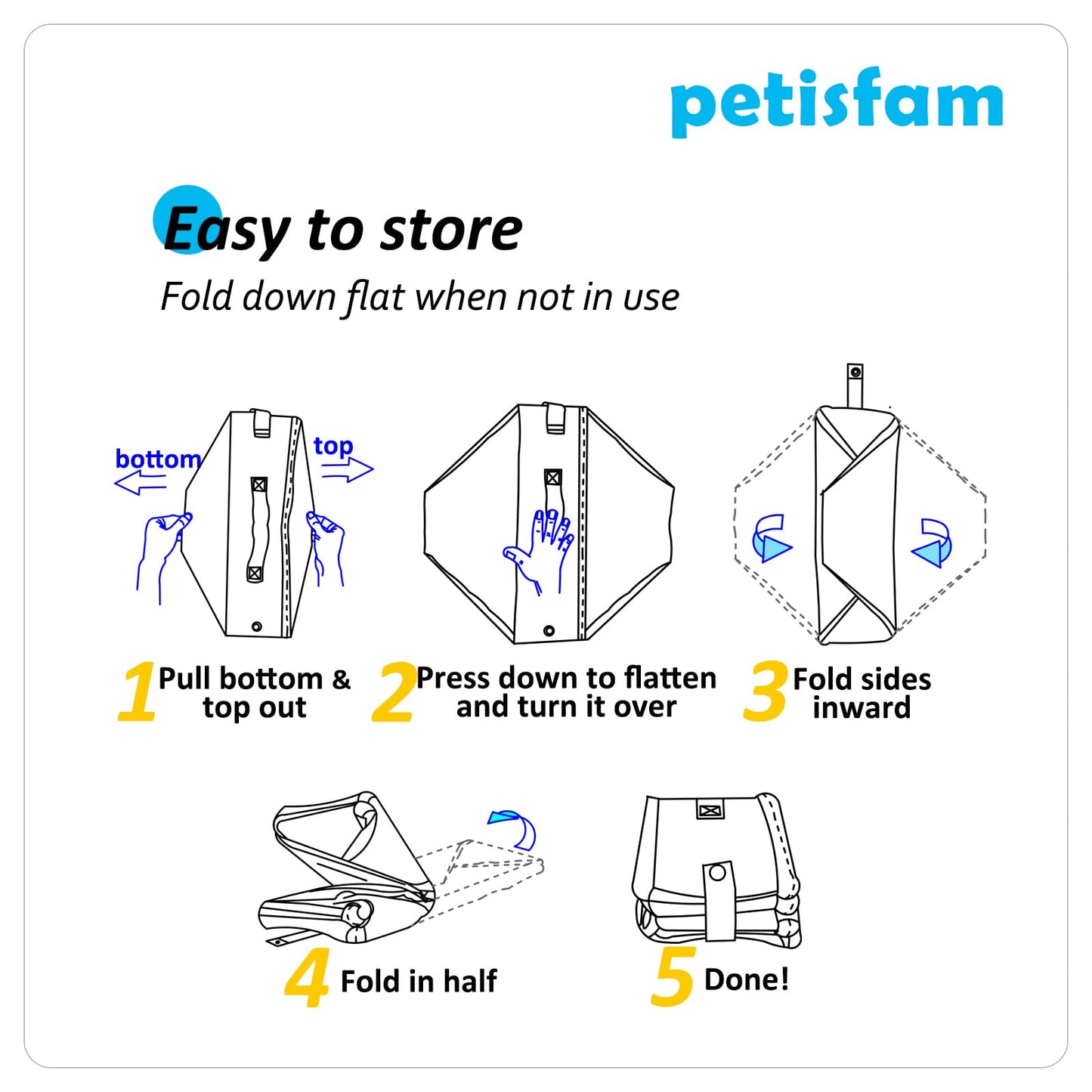 Caja de arena portátil para gatos para un fácil viaje con gatos medianos, grandes o múltiples, fácil de llevar, resistente, plegable para un fácil almacenamiento