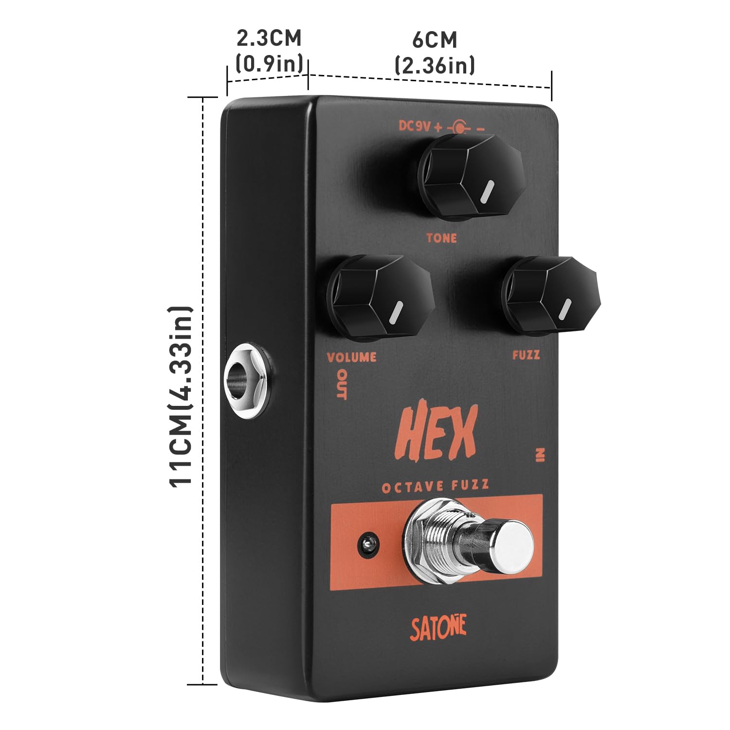 Pedal de Efecto de Guitarra Eléctrica Satone S804 Octava Hexagonal de Metal Acústico con Efecto Clásico y Bypass Verdadero