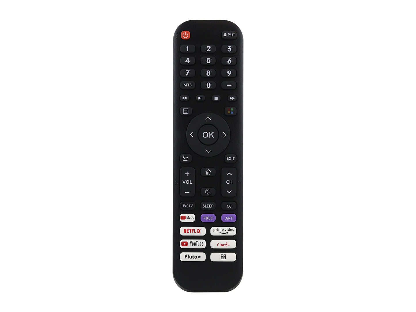 CONTROL EXPERT Control Compatible con Hisense Modelo En2d30h 50H6G Smart TV Netflix Youtube Music Prime Video Pluto
