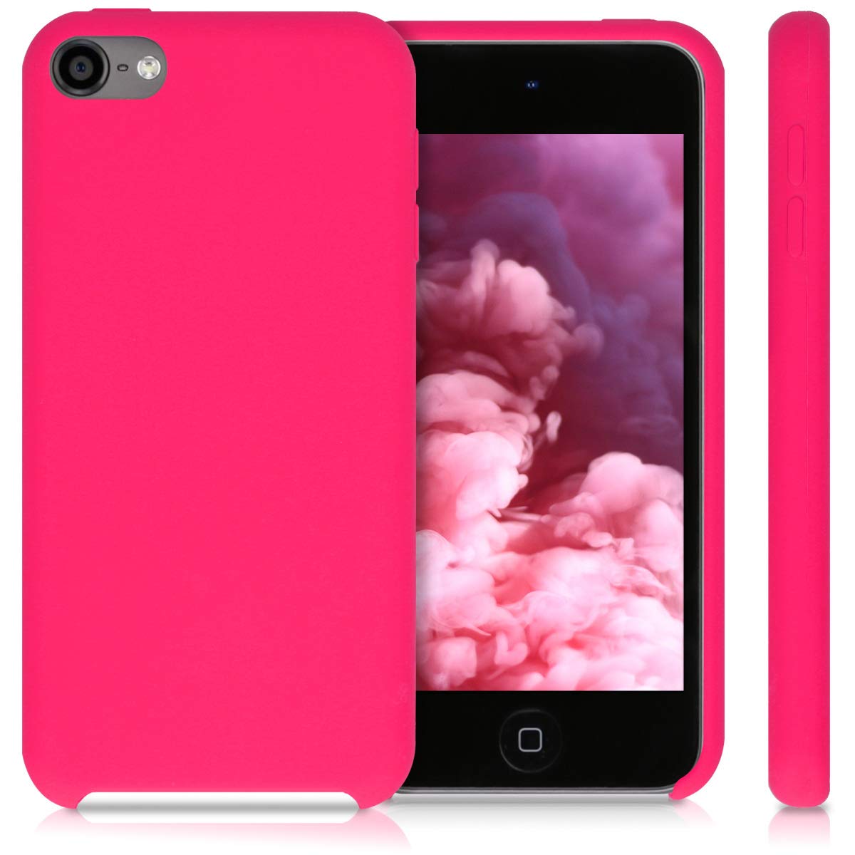 kwmobile Carcasa Compatible con Apple iPod Touch 6G / 7G (6a y 7a generación) - Funda Protectora de Silicona - Case Trasero en Rosa neón
