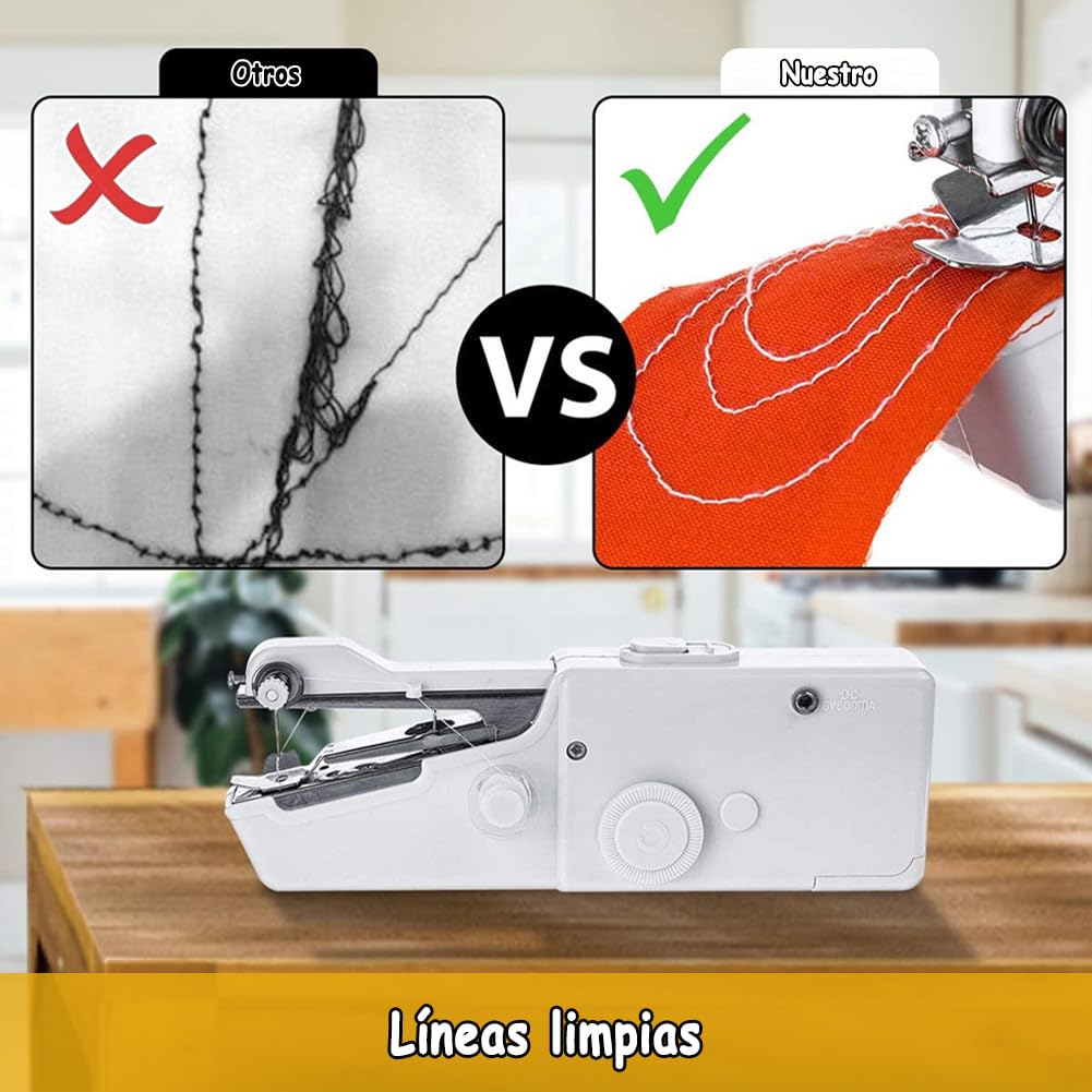 Máquina de Coser, Mini Máquina de Coser Manual Portátil, Sutura Rápida, Adecuado para Ropa, Tejidos, Cortinas, Equipado con Kits de Costura, Adecuada para el Hogar y Principiantes en Costura (Negro)