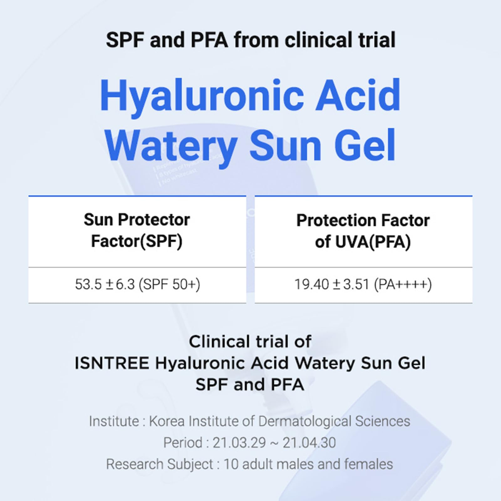 ISNTREE Hyaluronic Acid Watery Sun Gel 50 ml, Gel protector solar acuoso con 8 tipos de ácido hialurónico SPF 50+ PA++++ fuerte protección contra los rayos UVA y UVB