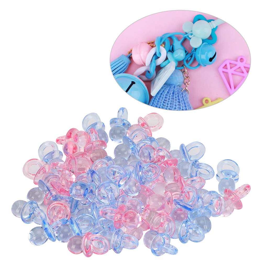 Chupetes Acrílicos Transparente y Azul para Decoración de Baby Shower y Bautizos