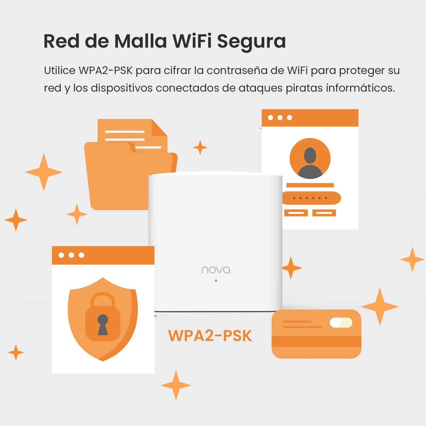 Sistema WiFi Mesh Tenda Nova MW5G AC1200 Blanco con Cobertura de 270㎡ y Compatibilidad Alexa 3-Pack