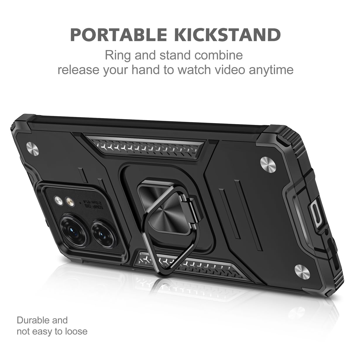 DABUNA Funda para Moto Edge 40 Neo Case Uso Rudo (Negro)
