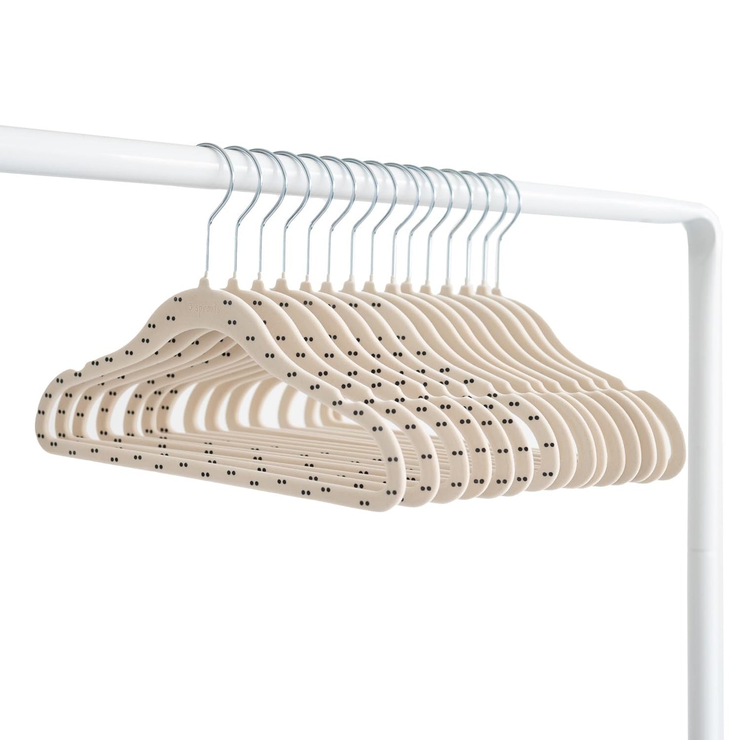 Perchas de terciopelo para bebé, 3 brotes – percha de ropa antideslizante para bebé, ropa de bebé, perchas de clóset para niños con diseño delgado, colores nórdicos, paquete de 30 unidades, doble