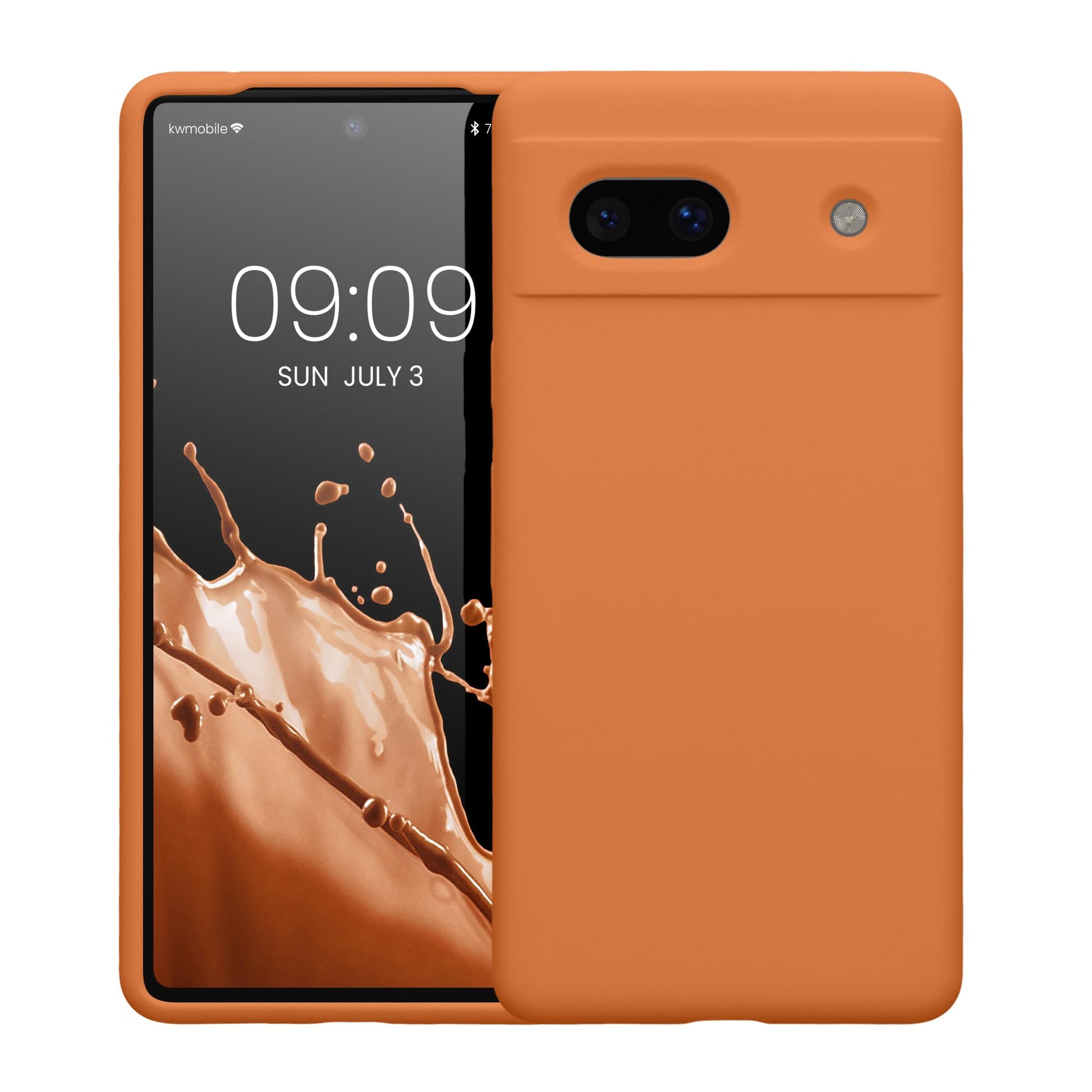 kwmobile Carcasa Compatible con Google Pixel 7a Funda - Case TPU y Silicona antigolpes - Apto Carga inalámbrica - Albaricoque cálido