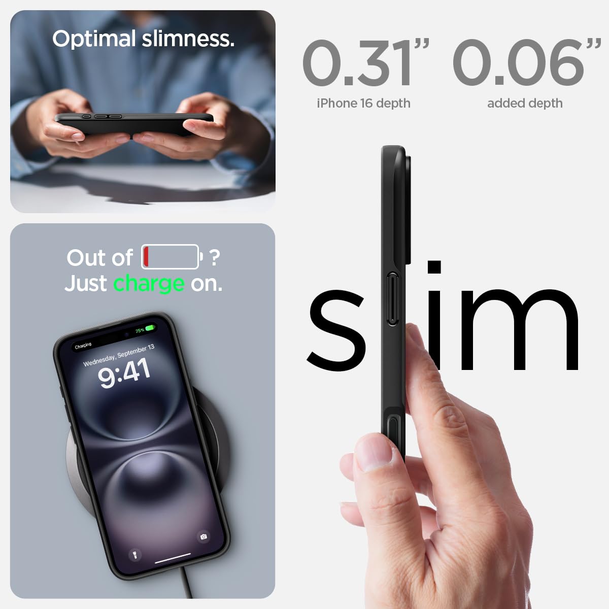 Funda iPhone 16 Spigen Negro MagFit de Ajuste Fino diseñada para Apple
