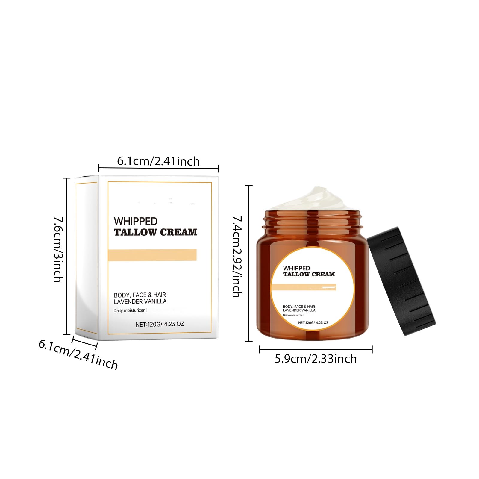 Crema Facial De Sebo De Res, BáLsamo De Sebo OrgáNico Y Miel, BáLsamo De Sebo Para El Cuidado Hidratante De La Piel Corporal (120G)