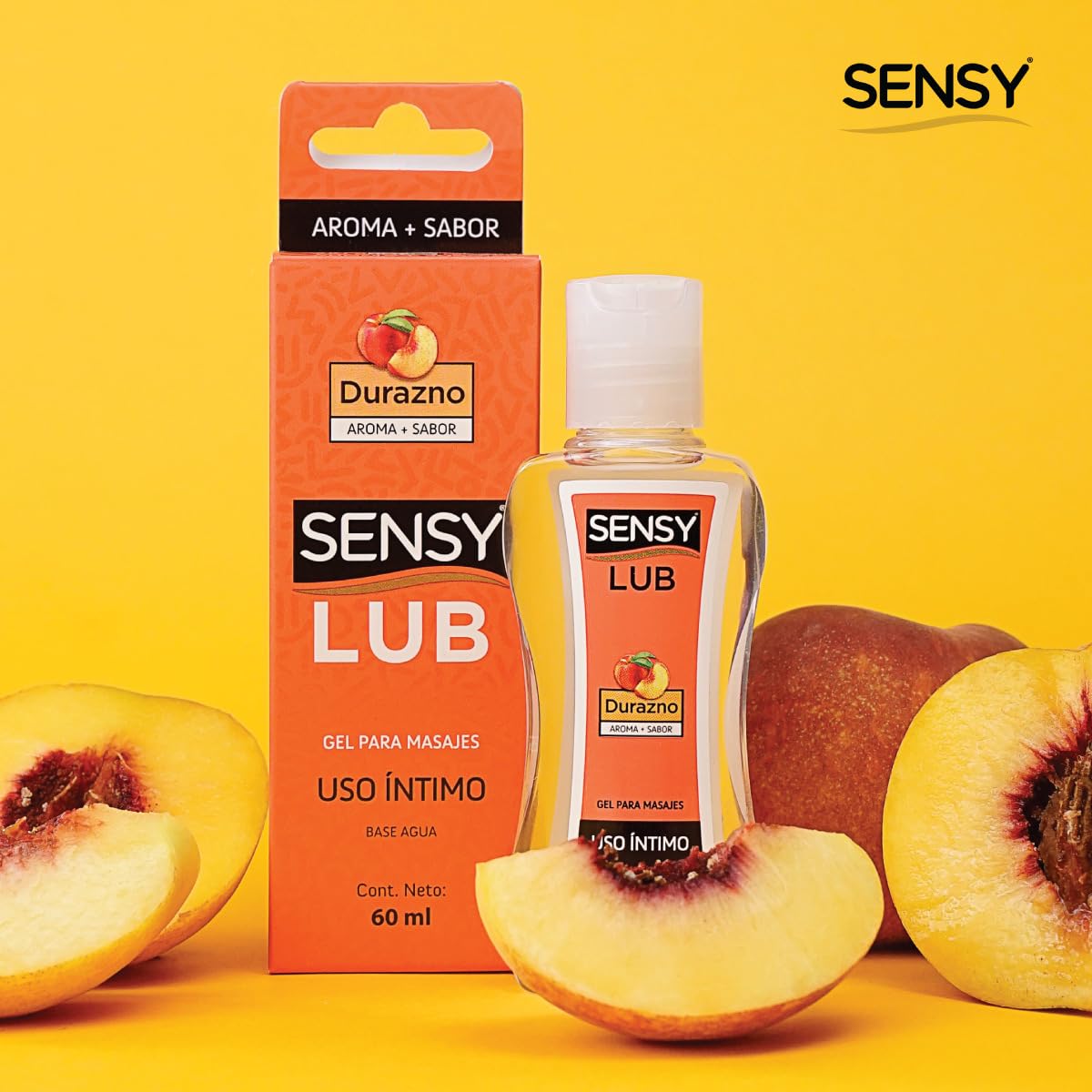 Gel Lubricante Íntimo Sensylub Durazno 3 Pack Base Agua