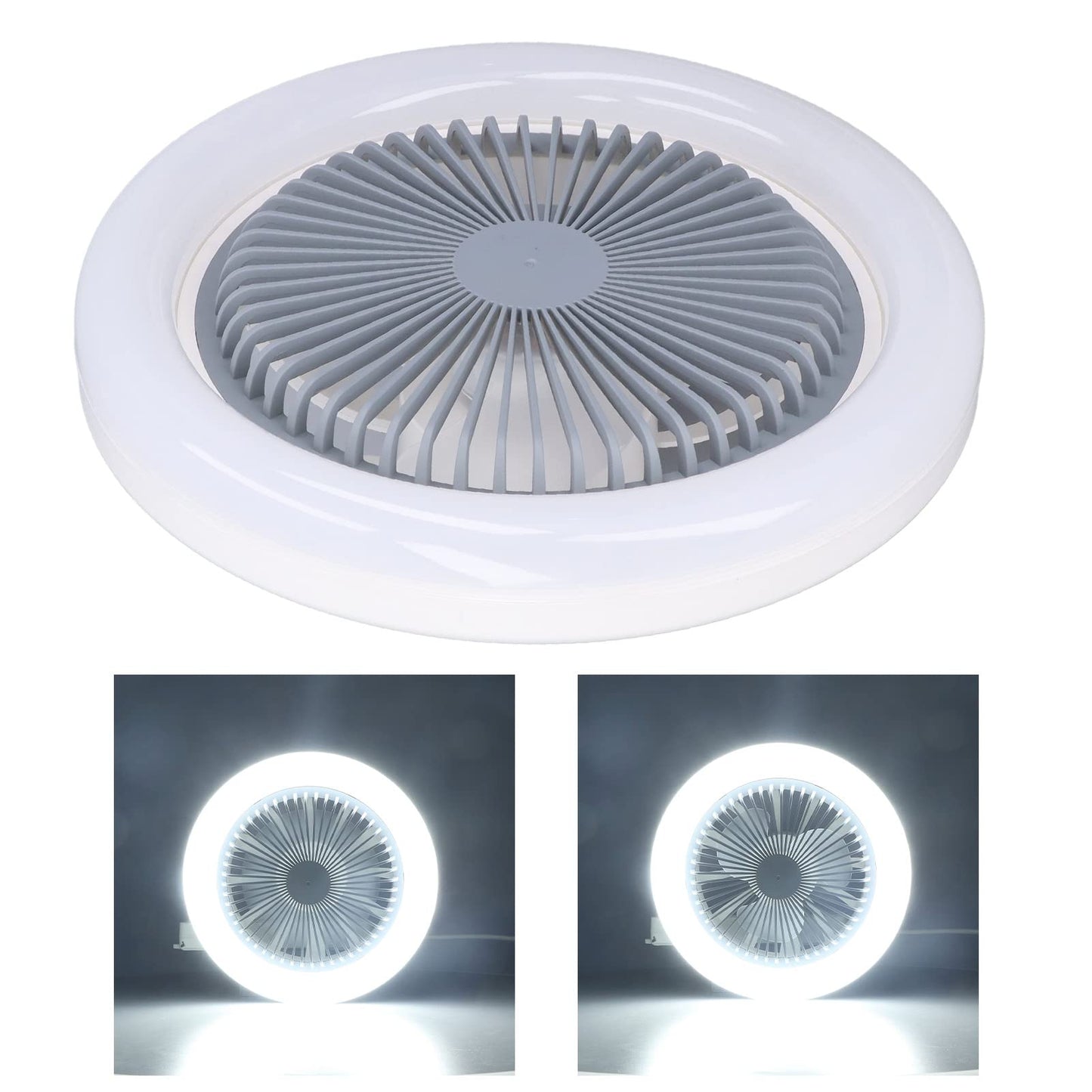 Ventilador de Techo LED E27 30W Perfil Bajo Silencioso para Dormitorio de Niños