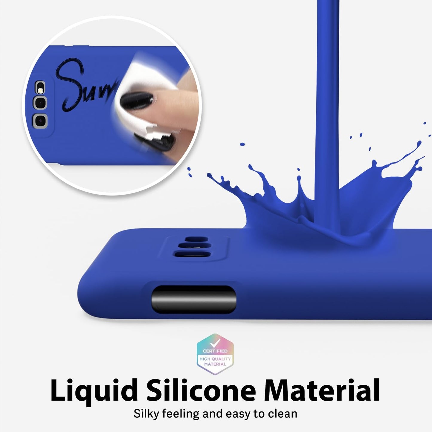oakxco - Funda de silicona líquida diseñada para Samsung Galaxy S10e, bonita funda delgada de goma suave TPU lisa de gel para mujeres y niñas, estética, mate sólido protector y a prueba de golpes,