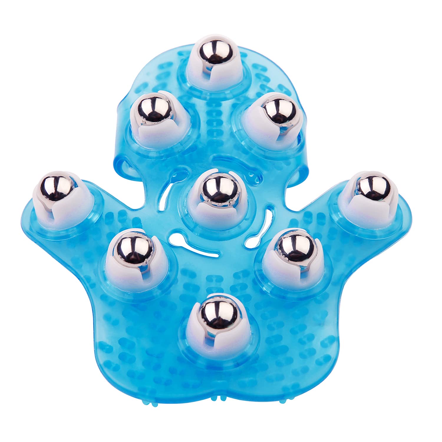 Boseen Palm Shaped 360 degree Metal Roller Massager- Handheld Body Massage Tool for Deep Tissue Stress Relief and Cellulite Reduction (Blue) by Anple