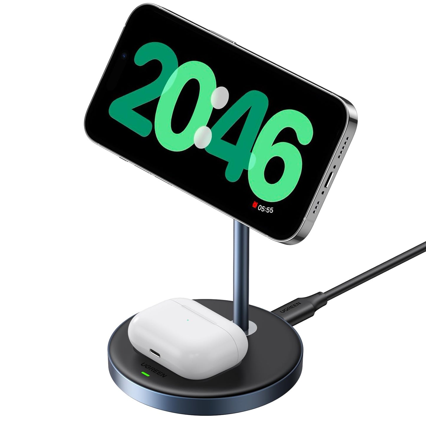 Soporte de Carga Inalámbrico UGREEN Blanco Qi 3 en 1 para iPhone y AirPods
