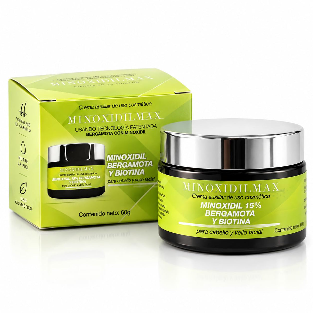 Tratamiento Capilar MinoxidilMax con Tecnología Patentada para Crecimiento de Barba y Cabello