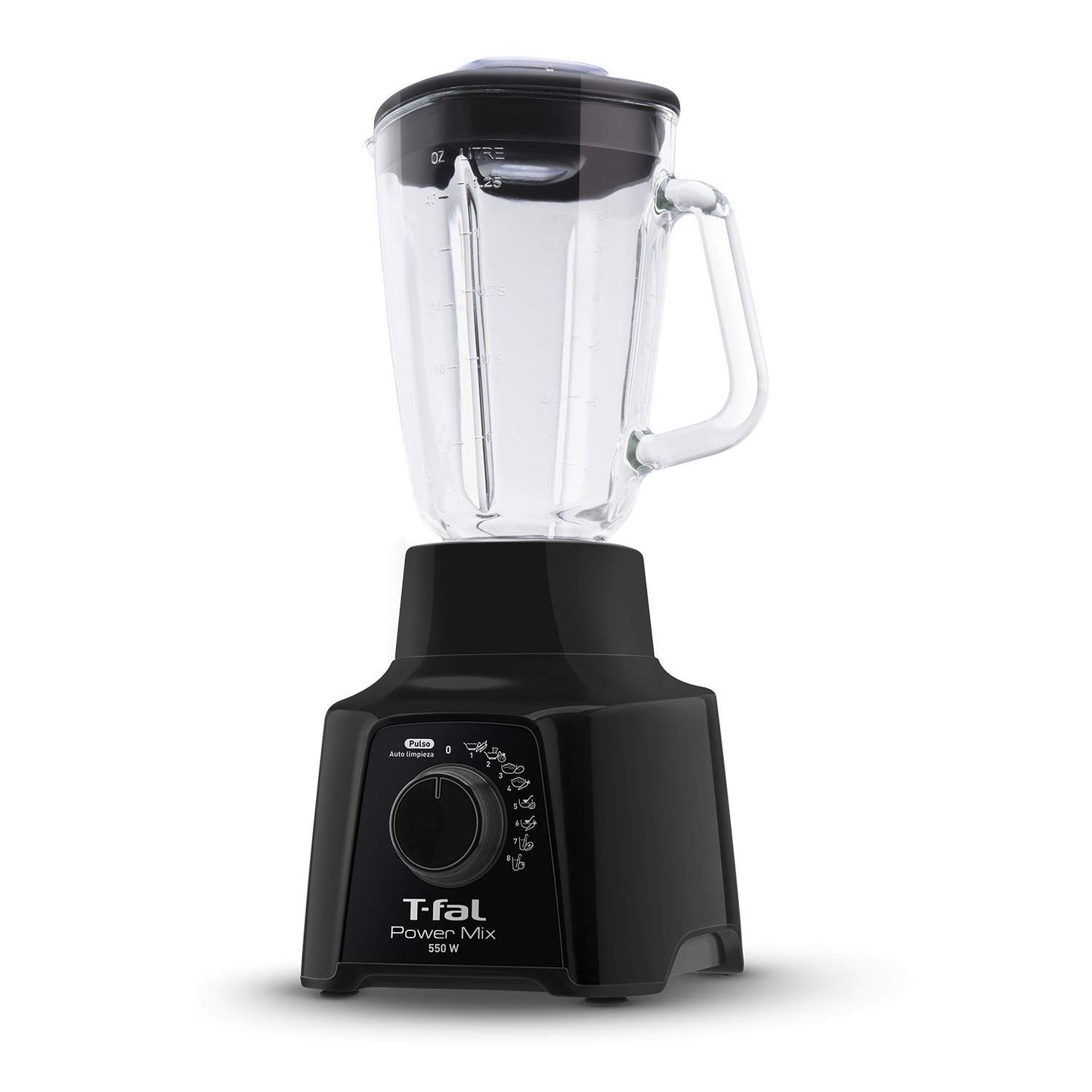 Licuadora T-fal Negra Powermix Vidrio 1.25 Litros 8 Velocidades 550 W