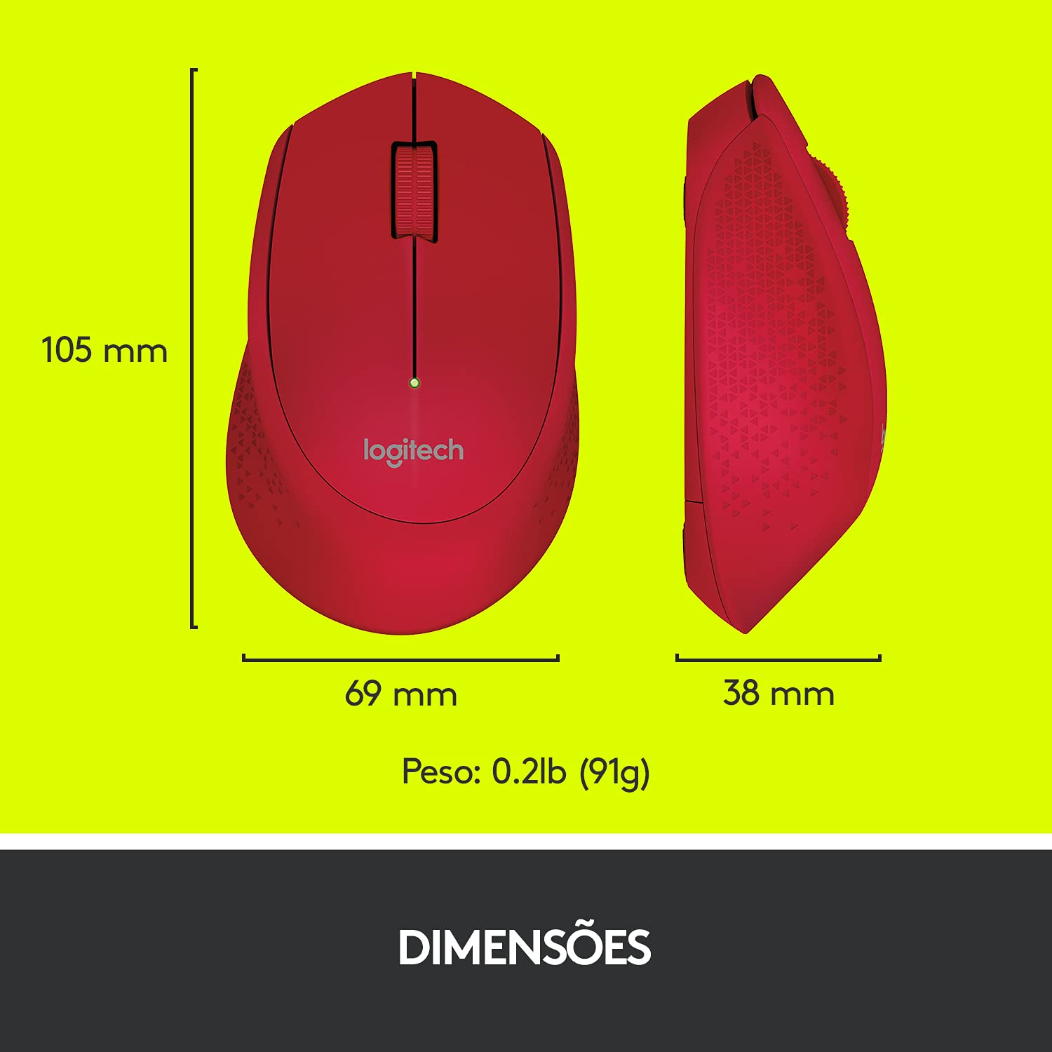 Logitech M280 Mouse Inalámbrico, 2.4 GHz, Nano Receptor USB, Seguimiento Óptico, Resolución 1000 dpi, 3 botones, Batería de 18 Meses, Compatible con PC, Mac, Laptop, Chromebook - Rojo