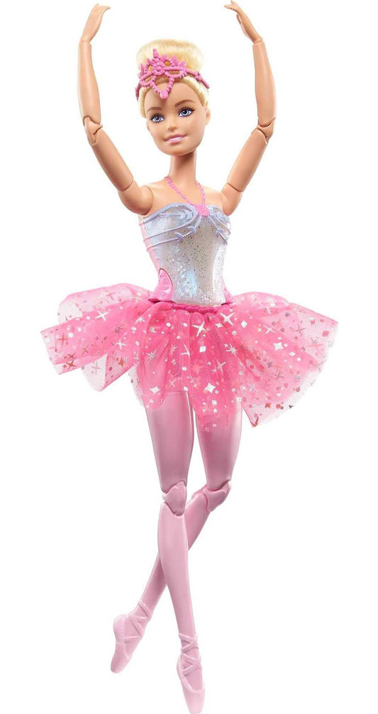 Barbie, Fantasía, Muñeca Bailarina con Luces Brillantes, Tutú Rosa, para Niñas de 3 Años en Adelante, Mattel, ¡Todo es mágico en el Ballet!, Diviértete con Sus 5 Luces Que Muestran Diferentes Colores