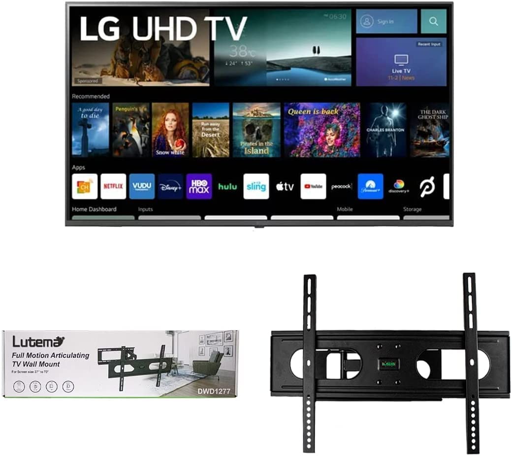 LG Television de 43 Pulgadas 43UQ7070ZUD LED 4K UHD Smart webOS 22 TV Sin Bases + Soporte de Pared (Reacondicionado)
