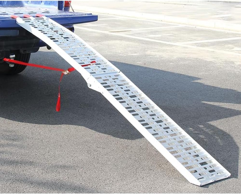 BOBOJIIIER Rampa Plegable De Aluminio para Motocicleta/Cuatrimoto ATV, Capacidad De 550KG 1200Libras, 222,5 x 28 x 5 cm para Motocicletas, Bicicletas, UTV, ATV, Camiones y Equipos de Jardinería