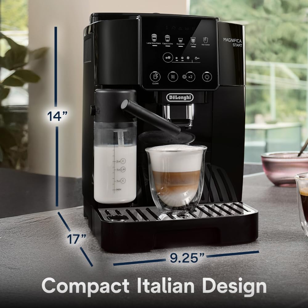De'Longhi Cafetera espresso superautomática ECAM22080B Magnifica Start con LatteCrema System, color negro