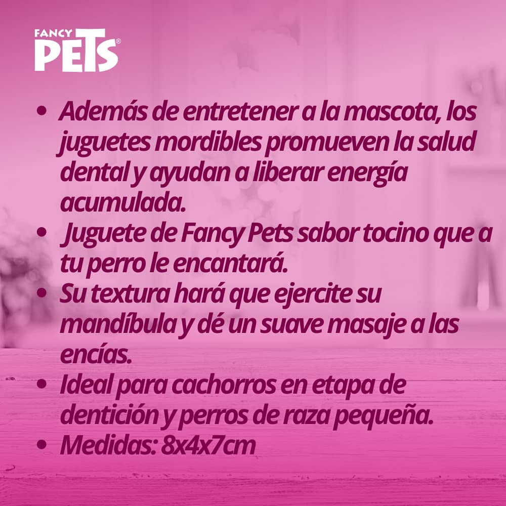 Fancy Pets Juguete Dental de Hueso para Perro Sabor Tocino Tamaño Chico