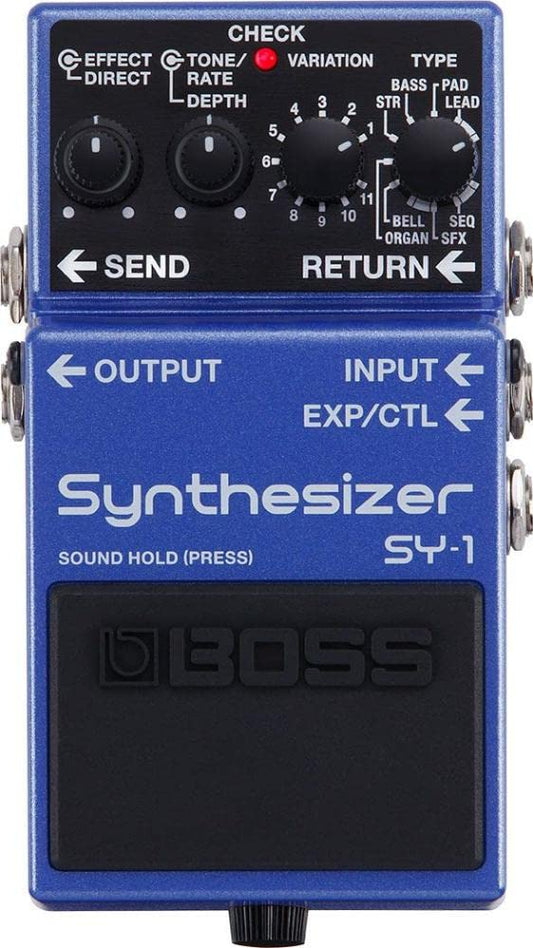 Pedal de Guitarra BOSS SY-1 Azul con 121 Sonidos Polifónicos de Respuesta Ultrasensible