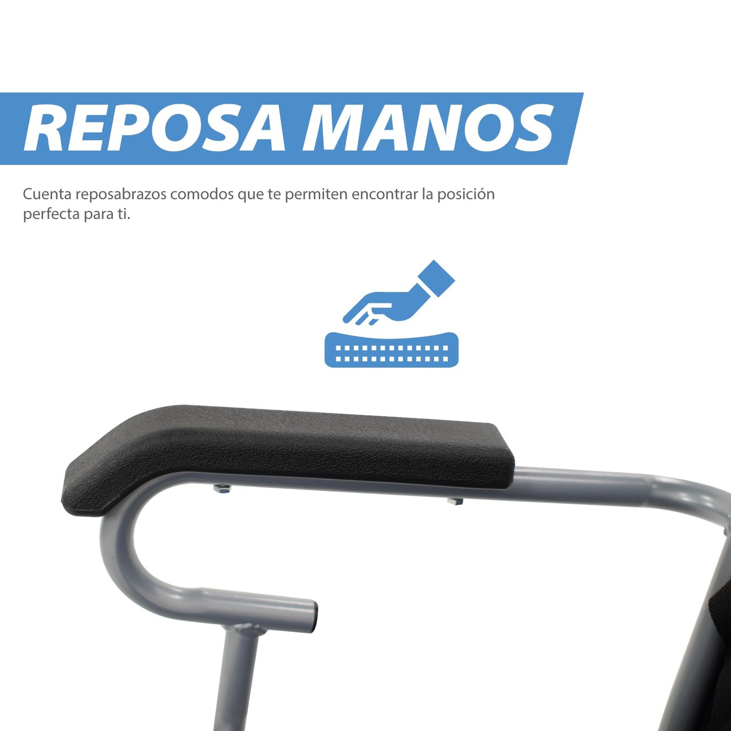 Silla De Ruedas Ligera ONOF Azul Todos Terrenos Con Freno de Mano para Adulto y Adulto Mayor