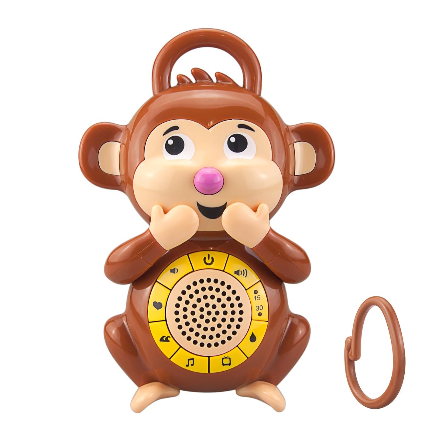 BIGMONAT - Chupete de sueño para bebé con una máquina de sonido de ruido blanco con 5 sonidos ambientales suaves, recargable por USB y máquina de canción de cuna para dormir, viajes, regalo de bebé