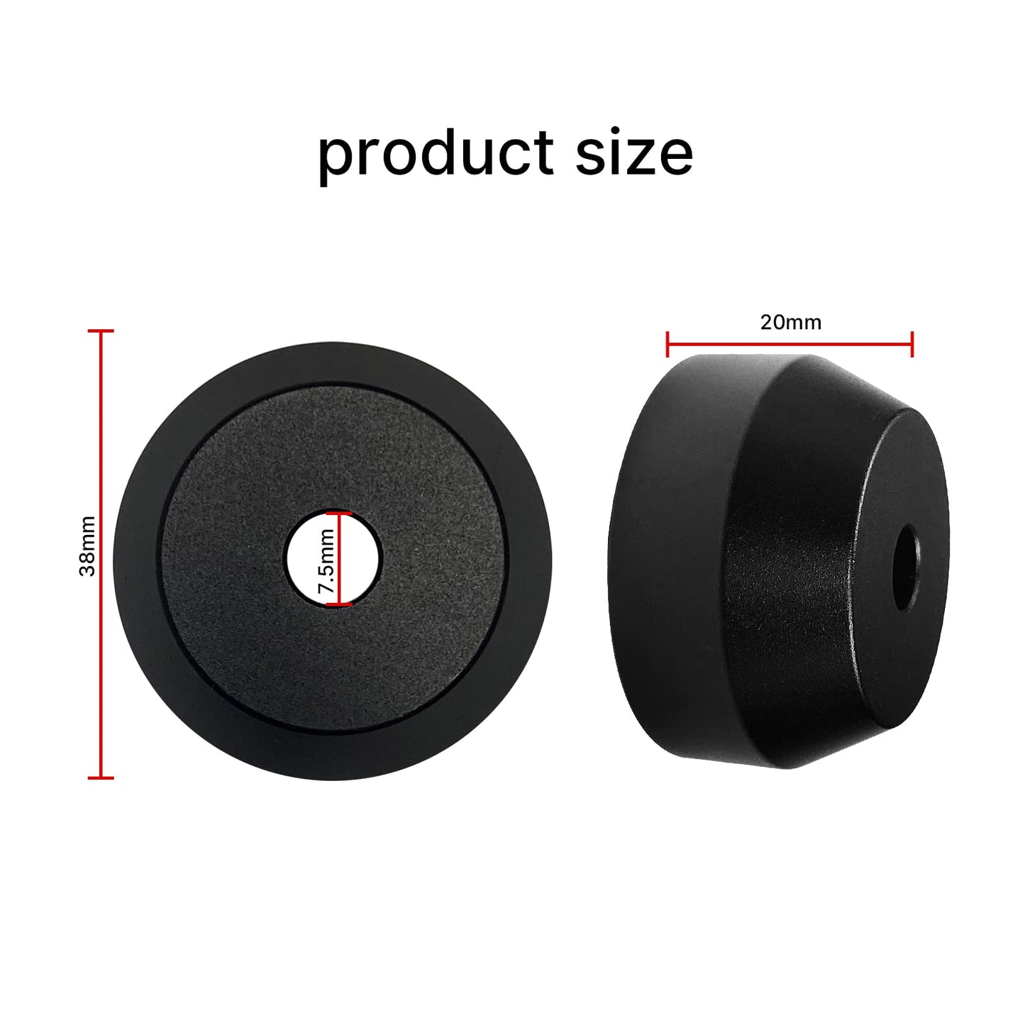 45 RPM Adapter Solid Aluminum 7 Inch Vinyl Record Dome 45 Adapter for Turntables (Black)